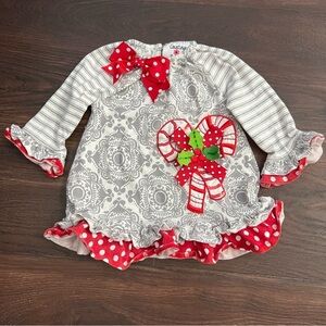 Counting Daisies Christmas Candy Cane Dress Baby Girls 12 months